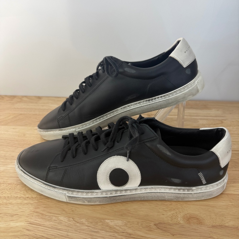 Oliver Cabell Low 1 Daybreak Sneaker Men 44 Black Italian Leather Graphic Logo
